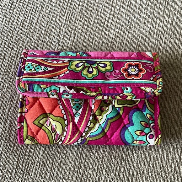 Vera Bradley Handbags - Vera Bradley Pink Paisley Euro Wallet